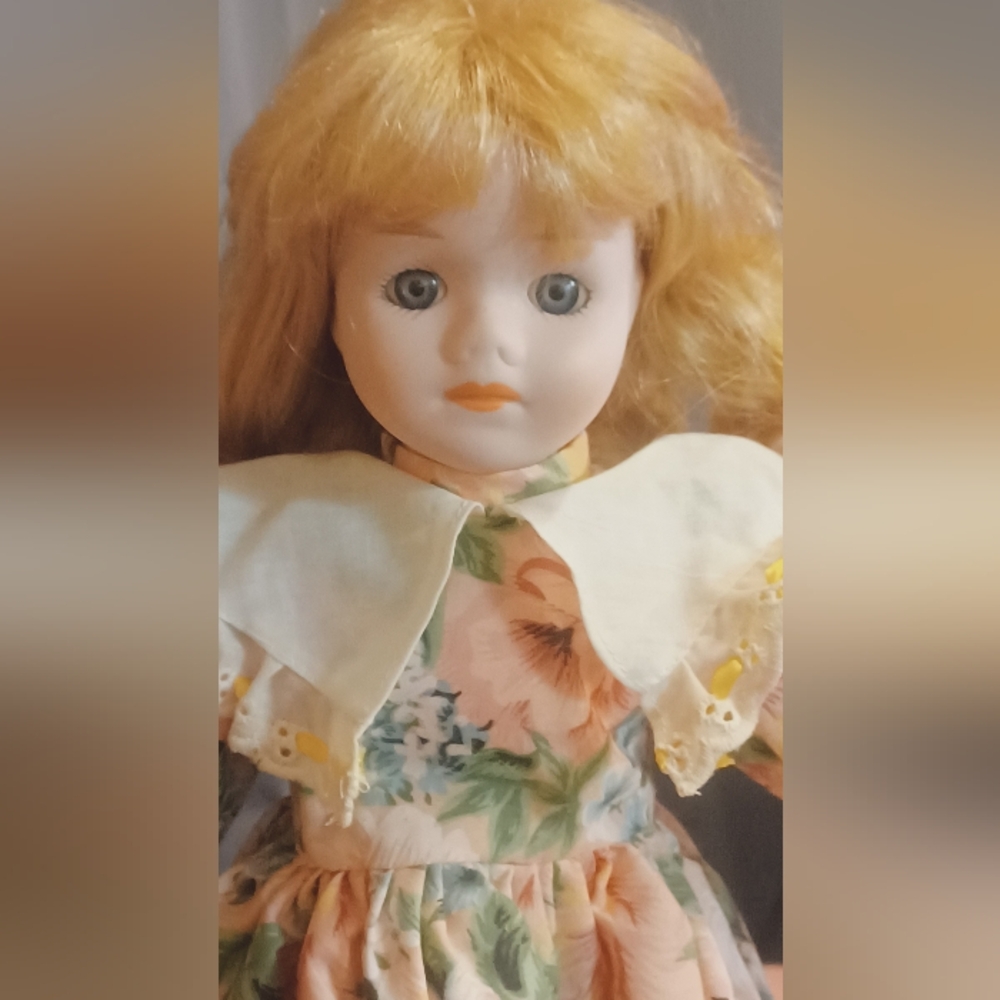 Tan and Blue Classic Dolls with Delicate Accessories